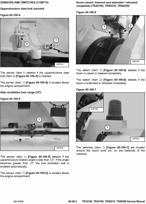 Bobcat TR35160, TR45190, TR50210, TR40250 Telescopic Service Manual - Image 5