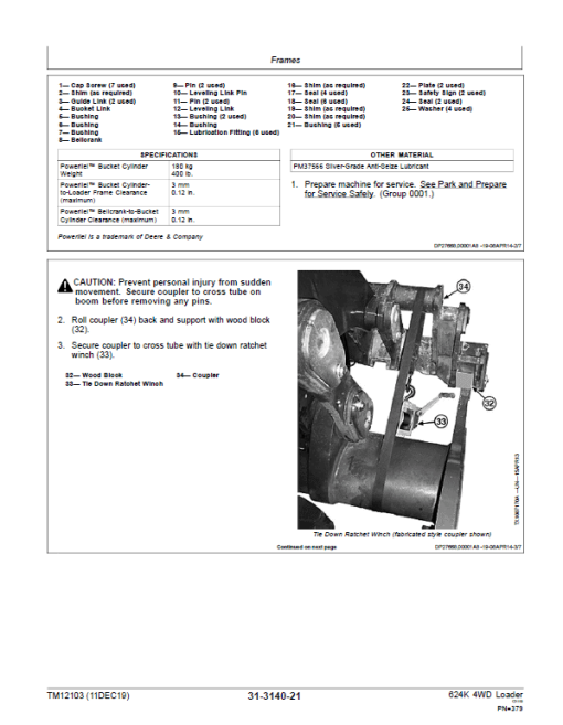 John Deere 624K 4WD Loader Technical Manual (SN. E642635 - E658064) - Image 5