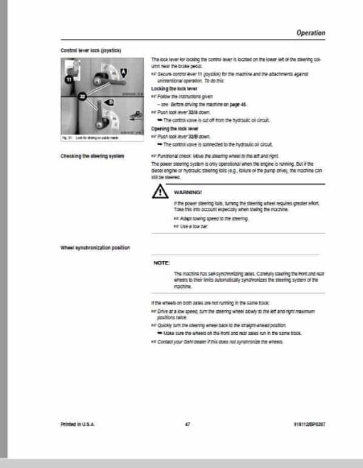 Gehl 280 Wheel Steer Loader Repair Service Manual - Image 5