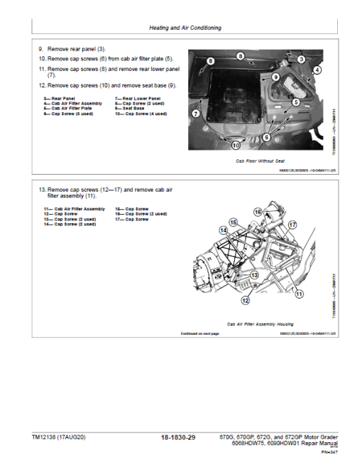 John Deere 670G, 670GP, 672G, 672GP Grader Manual (S.N 634754 - 656507 & Engines W75 & W01) - Image 5