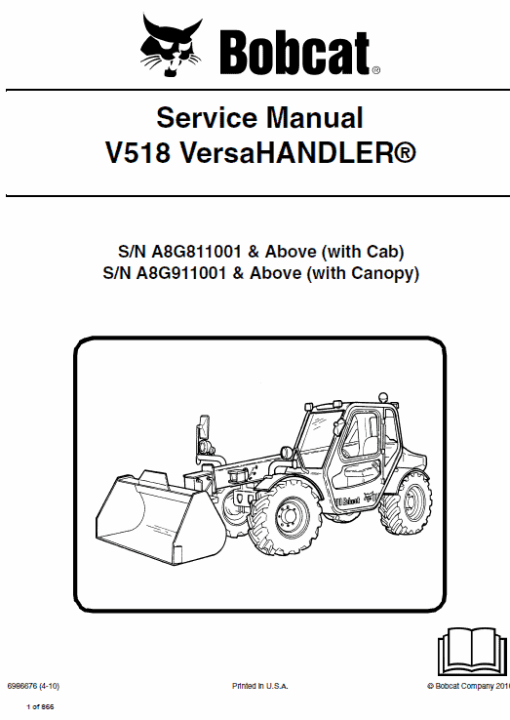 Bobcat V518 VersaHANDLER Telescopic Service Manual