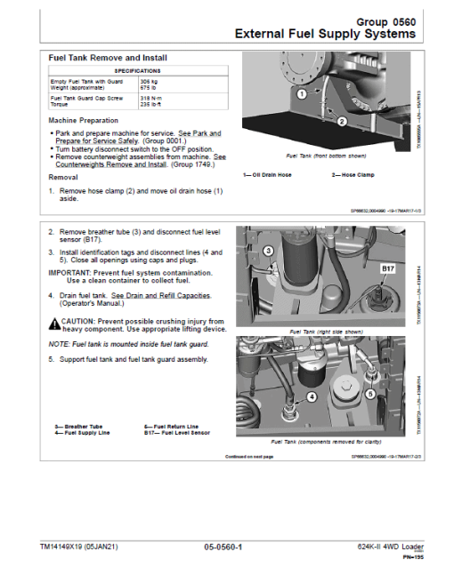 John Deere 624K-II 4WD Loader Technical Manual (S.N after C677549 & D677549 - ) - Image 5