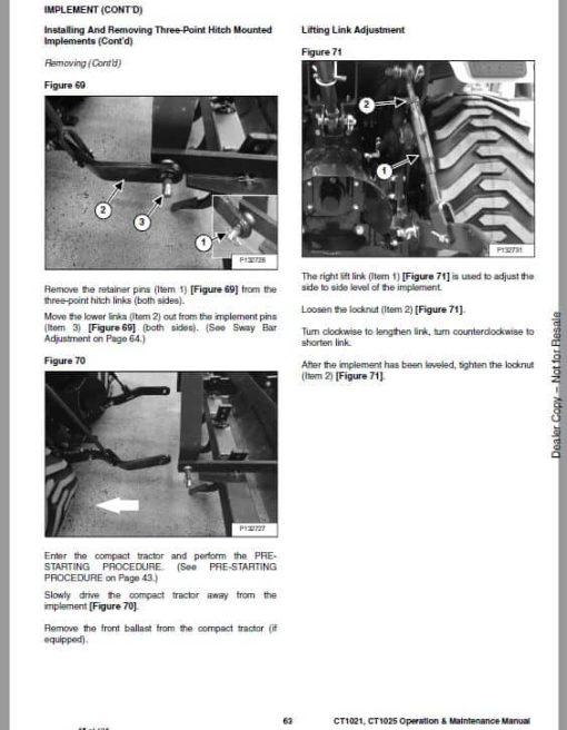 Bobcat CT1021, CT1025 Compact Tractor Service Manual - Image 5