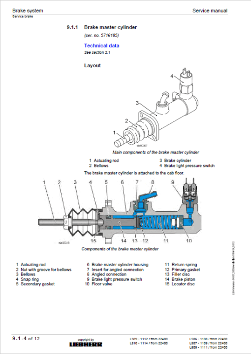 Liebherr L506, L507, L508, L509, L510, L514 Wheel Loader Service Manual - Image 4