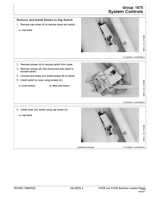 John Deere 310SE, 315SE Backhoe Loader Repair Technical Manual - Image 5