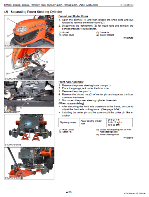 Kubota BX1860, BX2360, BX2660, LA203, LA243 Tractor Loader Manual - Image 5