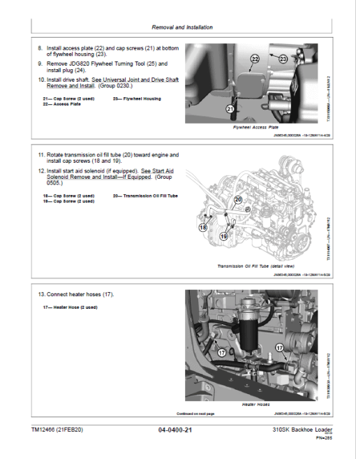 John Deere 310SK Backhoe Loader Repair Technical Manual (S.N after C219607 & D219607 - ) - Image 5