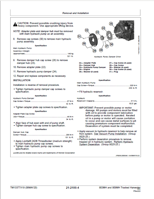 John Deere 909MH Harvester Repair Manual (S.N C271505 - C317981 & D271505 - D317981) - Image 5