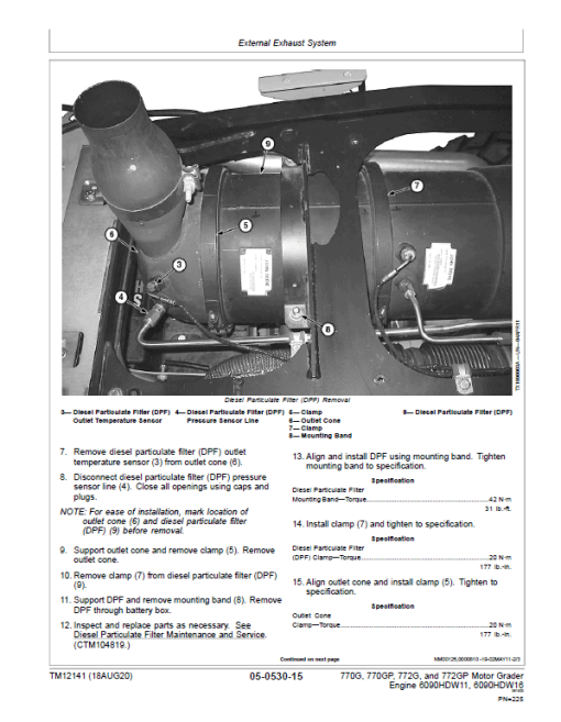 John Deere 770G, 770GP, 772G, 772GP Grader Manual (S.N 634754 - 656507 & Engines W11, W16) - Image 5