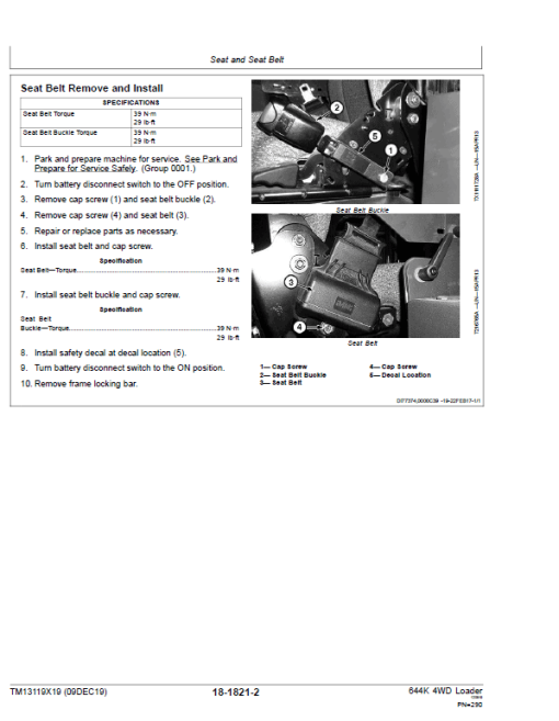 John Deere 644K 4WD Loader Technical Manual (S.N. after C658218 & D658218 - ) - Image 5