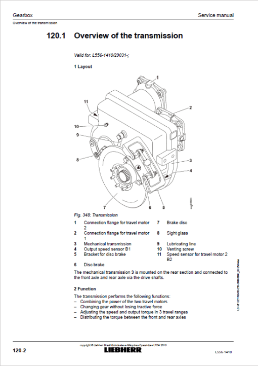 Liebherr L556 Type 1410 Wheel Loader Service Manual - Image 5