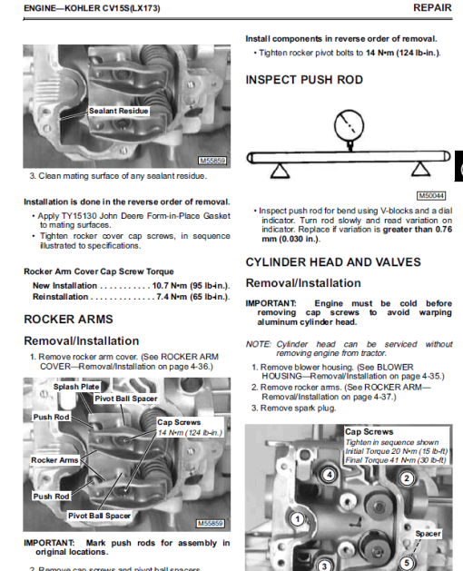 John Deere LX172, LX173, LX176, LX178, LX186, LX188 Lawn Tractor Technical Manual - Image 6