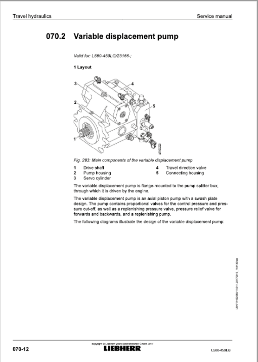 Liebherr L580 Type 459LG LogHandler Loader Service Manual - Image 5