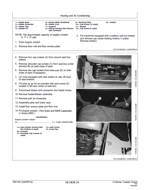 John Deere 450H, 550H, 650H Crawler Dozer Technical Manual (TM1743 and TM1744) - Image 4