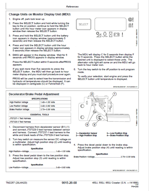 John Deere 450J, 550J, 650J Crawler Dozer Technical Manual (SN. before 141666) - Image 5