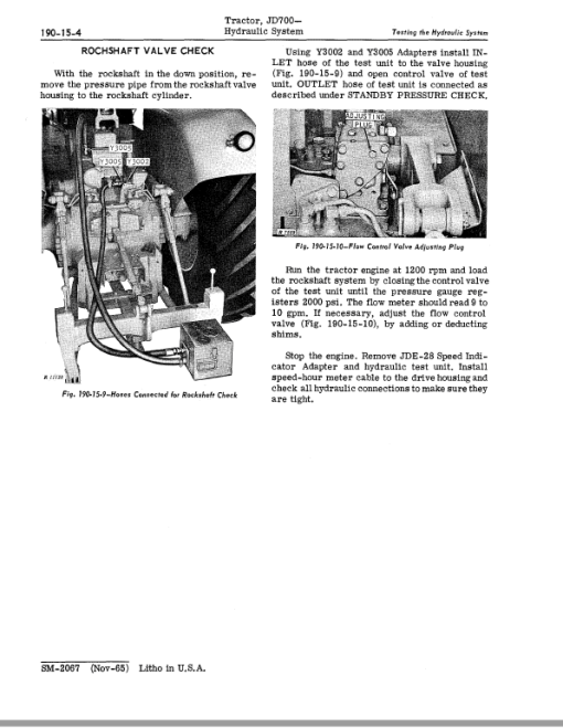 John Deere JD 700 Tractor Repair Technical Manual SM2067 - Image 5