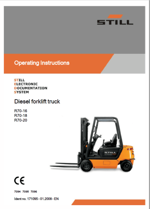 Still Electric Fork Truck R70: R70-16 R70-18 R70-20 Repair Circuit Workshop Operating Manual - Image 6