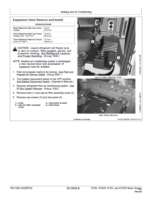 John Deere 870G, 870GP, 872G, 872GP Grader Technical Manual (S.N - 634753 ) - Image 5