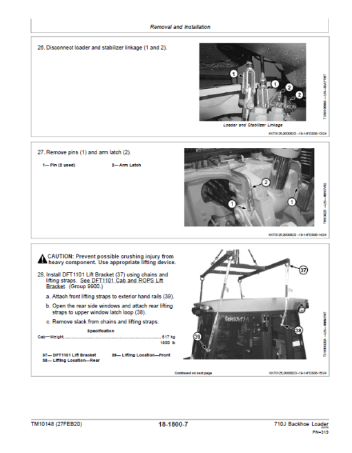 John Deere 710J Backhoe Loader Technical Manual (S.N before - 159769 & 161144 - 172184 ) - Image 5