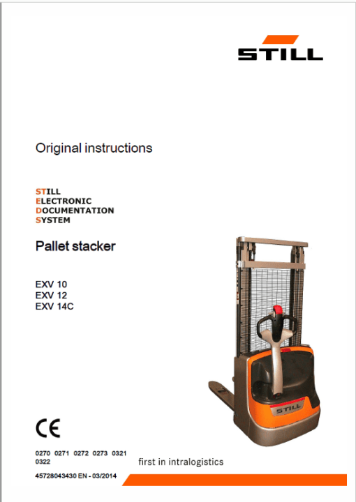 Still EXV 10,EXV 12, EXV 14AC, EXP and all EXV Model Pallet Stacker Workshop Repair Manual - Image 7