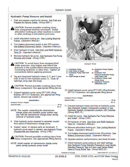 John Deere 870G, 870GP, 872G, 872GP Grader Technical Manual (S.N F678818 - F680877) - Image 5