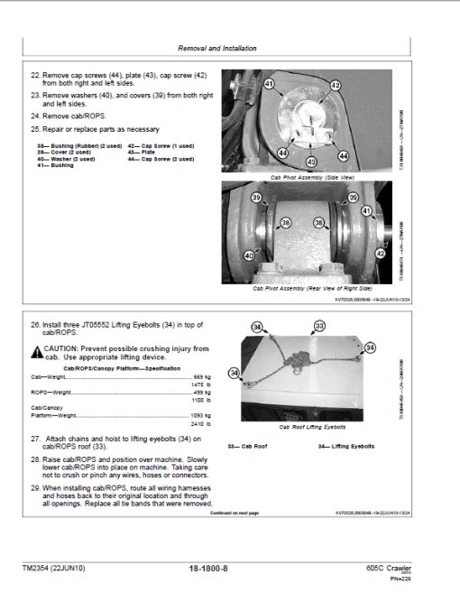 John Deere 605C Crawler Loader Technical Manual (TM2353 and TM2354) - Image 4