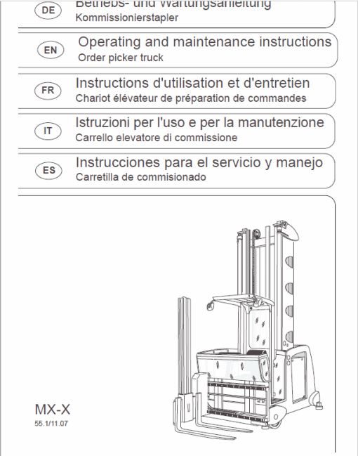 Still MX-X Generation 1,2 80v Order Picker Workshop Repair Manual - Image 6