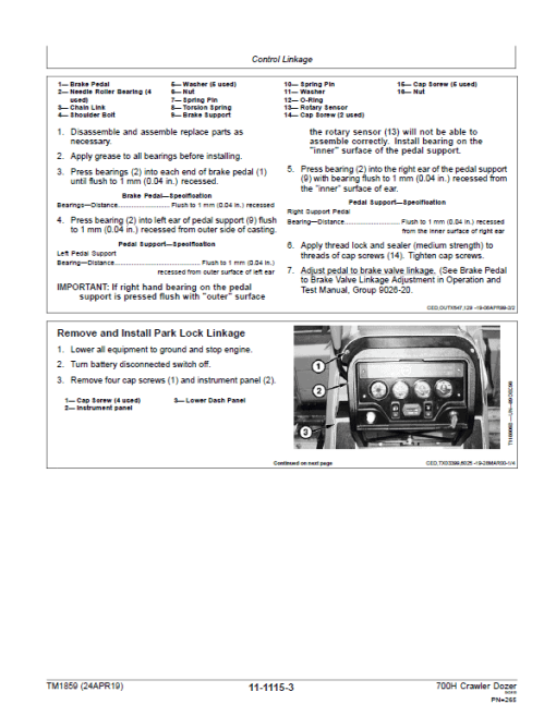 John Deere 700H Crawler Dozer Technical Manual (TM1858 and TM1859) - Image 5