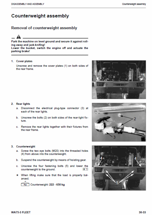 Komatsu WA75-3 Wheel Loader Service Manual - Image 6