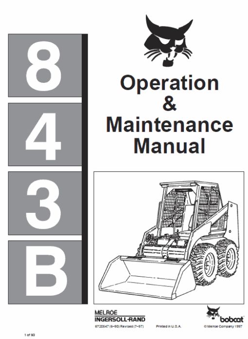 Bobcat 843 and 843B Skid-Steer Loader Service Manual - Image 6