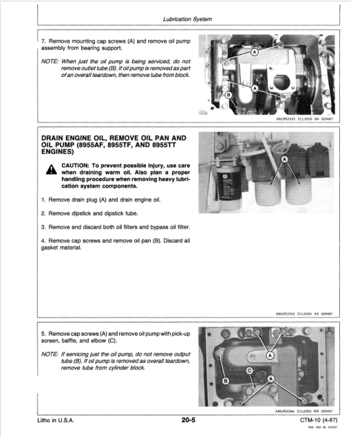 John Deere 8955 Engines Service Repair Manual (CTM10) - Image 5