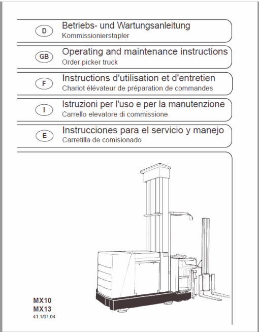 Still MX10 and MX13 Order Picker Workshop Repair Manual - Image 6