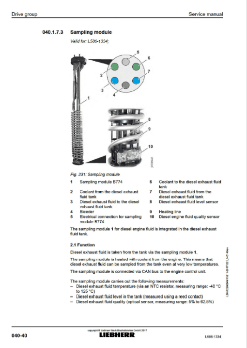 Liebherr L586 Type 1334 Wheel Loader Service Manual - Image 5