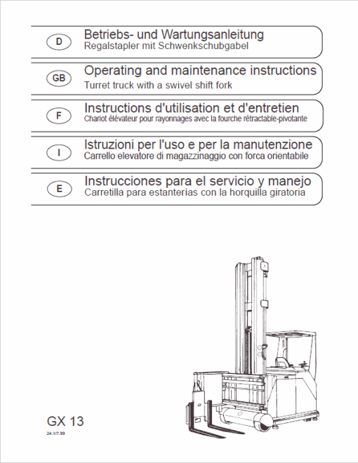 Still GX13 Order Picking Stacker Trucks Workshop Repair Manual - Image 5