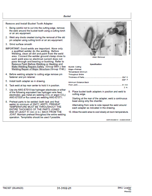 John Deere 844J Loader Repair Technical Manual - Image 5