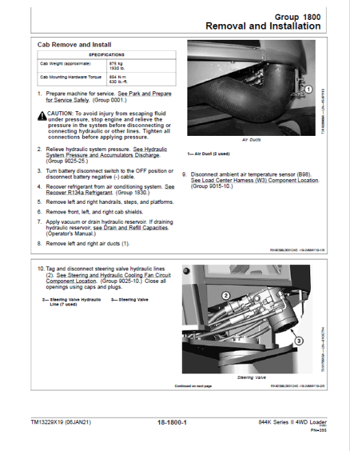 John Deere 844K 4WD Series II Loader Technical Manual (S.N after C664096 & D664096 -) - Image 5