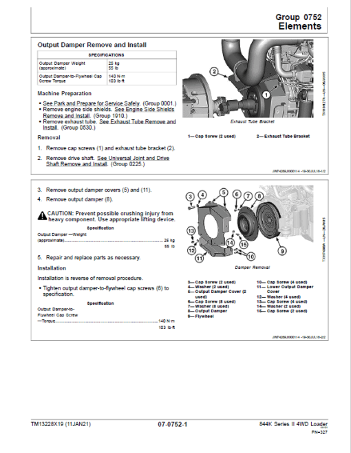 John Deere 844K 4WD Series II Loader Technical Manual (S.N after F664098 -) - Image 5