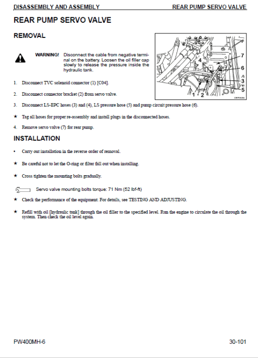 Komatsu PW400MH-6 Excavator Service Manual - Image 5