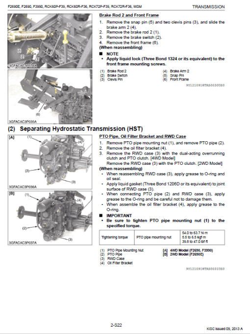 Kubota F2690, F2690E, F3990 Front Mower Workshop Manual - Image 5