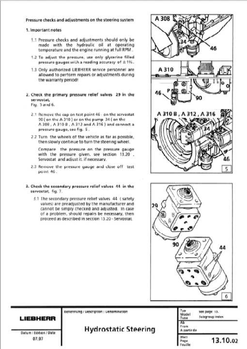 Liebherr A308, A310, A312, A316, R308, R310, R312 Excavator Service Manual - Image 5