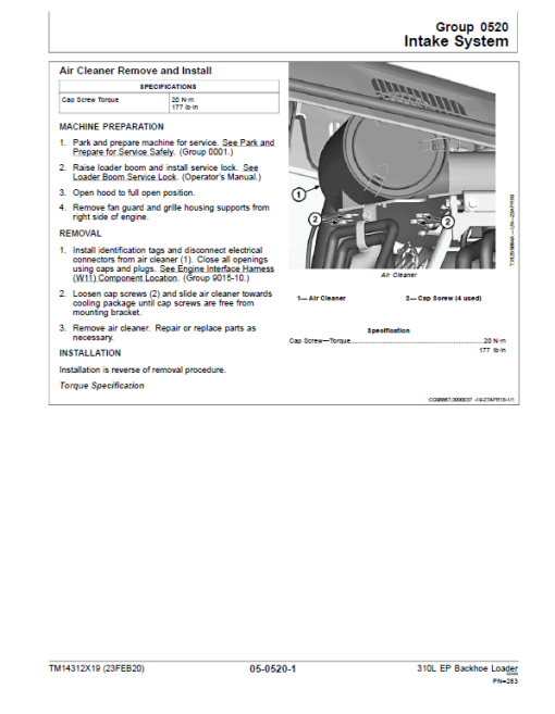 John Deere 310L EP Backhoe Loader Technical Manual (S.N G329328 - G390995) - Image 5