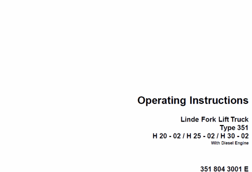 Linde Type 351 LPG Forklift Truck: H20, H25, H30, H35  Service Training Manual - Image 12