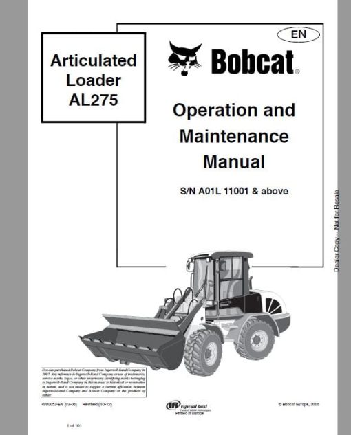 Bobcat AL275, AL350, AL440 Loader Service Repair Manual - Image 5