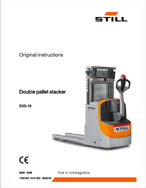 Still EXD-18, EXD-20, EXD-S-20 Double Pallet Stacker Workshop Repair Manual - Image 5