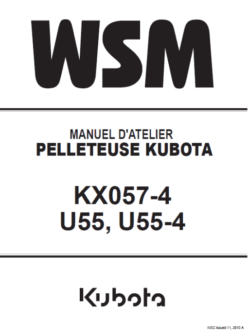 Kubota KX057-4, U55, U55-4 Excavator Workshop Service Manual - Image 4