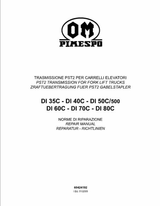 OM PIMESPO FIAT DI30CH, DI35CH, DI40C, DI50C Workshop Operating Repair Manual - Image 6