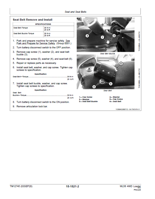 John Deere WL56 4WD Loader Manual ( S.N C000010- C000508 & D000326 - D000508) - Image 5