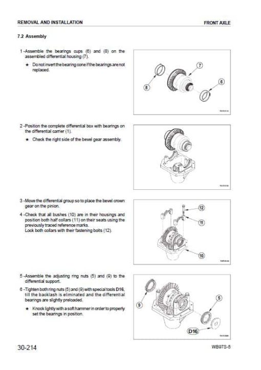 Komatsu WB97S-5 Backhoe Loader Repair Service Manual - Image 5