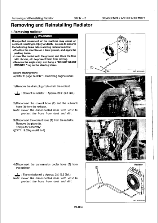 Kawasaki 60ZIV-2 Wheel Loader Repair Service Manual - Image 5