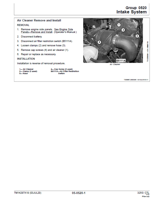 John Deere 325G Compact Track Loader Repair Technical Manual (S.N after G328658 - ) - Image 5